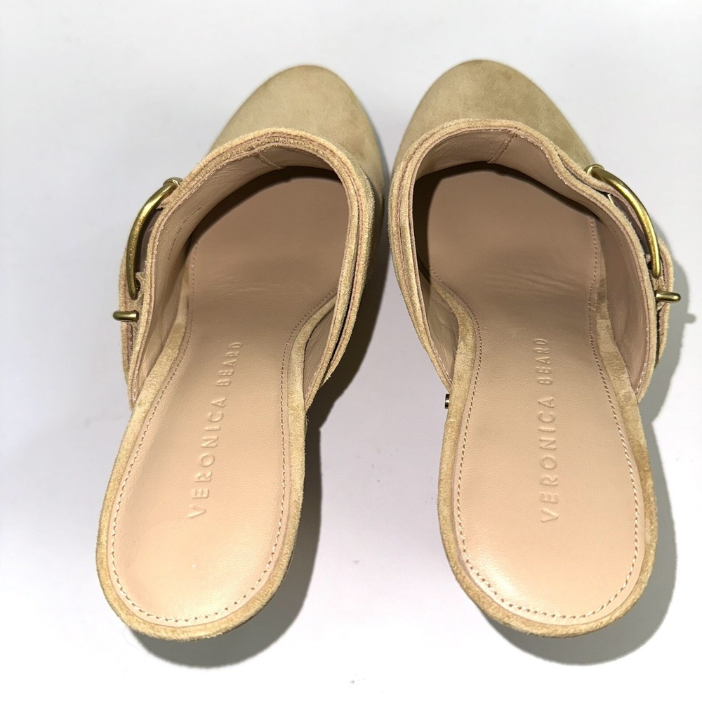 Veronica Beard Hendrix Clogs Tan Suede Studded Sandals Mule Women's Size 8.5 - Picture 8 of 10